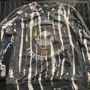 Nightmare Before Christmas Black Spray Bleach Sweatshirt